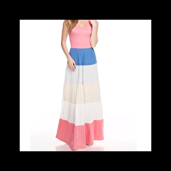 ➕ Bright Colorblock Maxi Dress - Picture 2 of 4